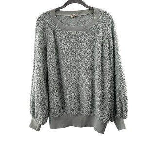 White Crow Womens Textured Light Blue Crewneck Sweater Small Popcorn Knit Chunky